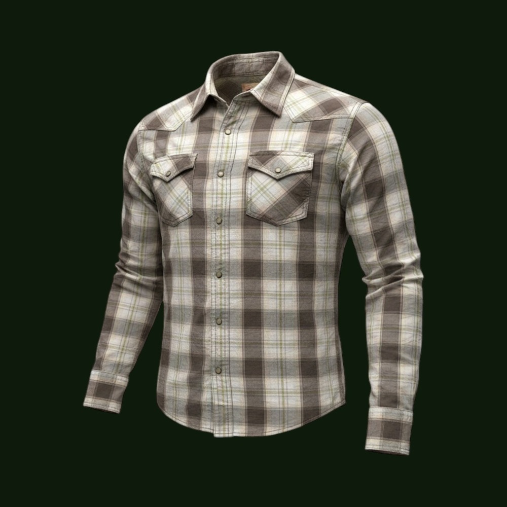 Hollister Plaid Flannel Shirt Kids Small Brown Western Snap Button Down